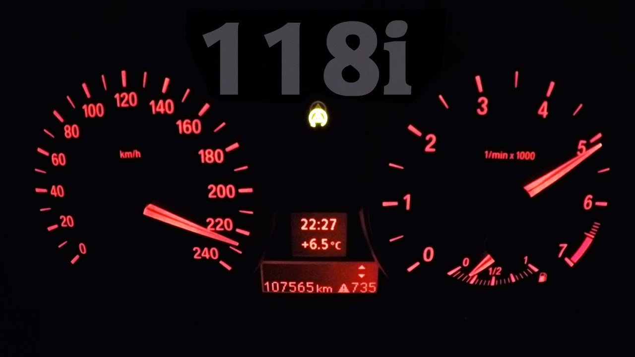 BMW 118i E87 Acceleration 0-200 km/h