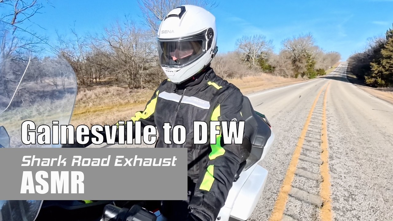 Ride from Gainesville, TX to DFW with Shark Road Exhaust| Honda Goldwing | ASMR