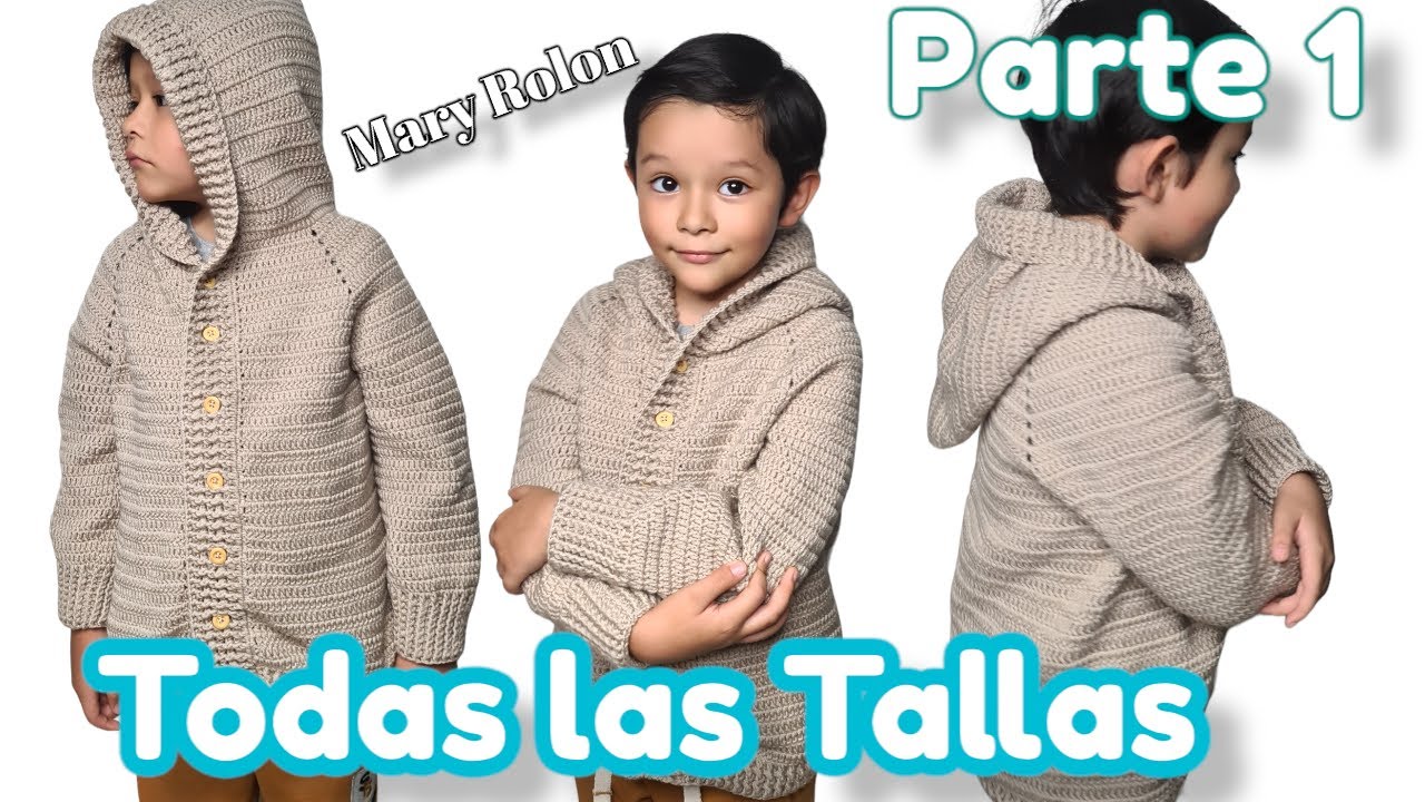 “Suéter con Capucha a Crochet 🧶 | Tejido Fácil y Elegante en Todas las Tallas” parte #1
