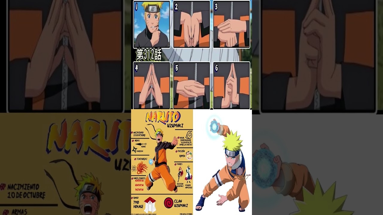 Naruto Uzumaki Hand Signs Collection | Rasengan & Jutsu Info 🔥🍥 #naruto #anime