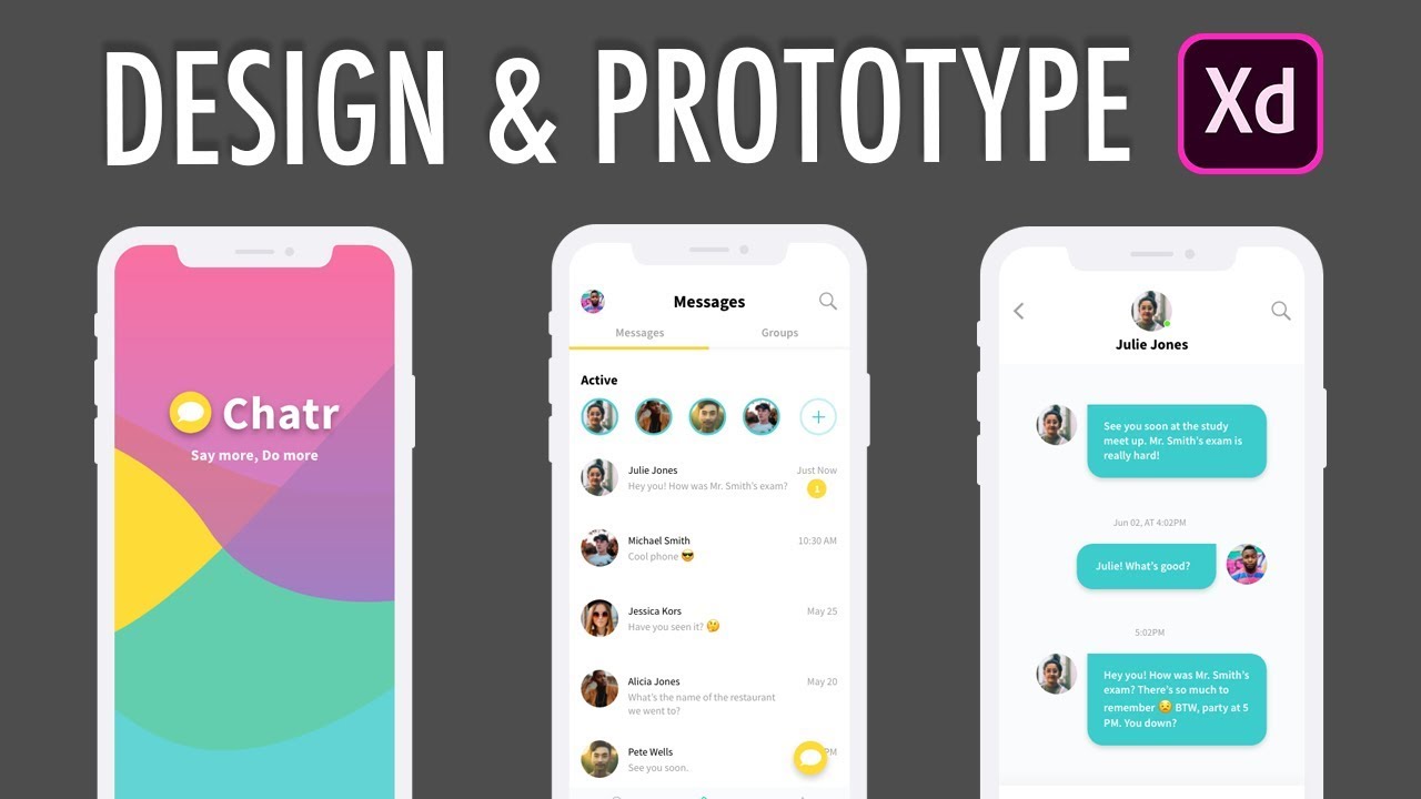 Adobe XD Design & Prototype Messenger Chat App (Part 1)