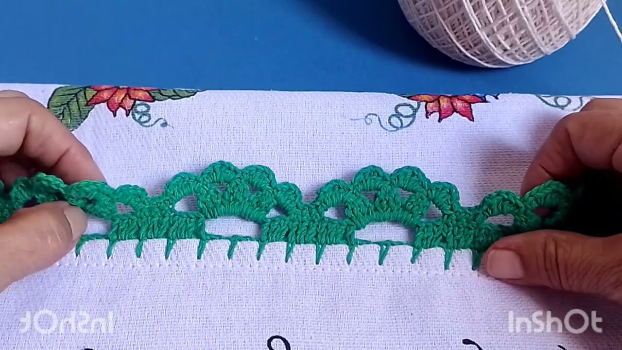 Como fazer bico de crochê fácil econômico e rápido #1-Canhoto