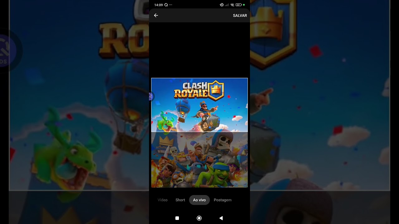 Como fazer live de jogos pelo celular no YouTube #clashroyale