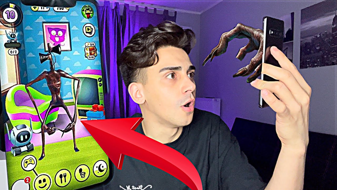 SIREN HEAD TRAFIŁ W GRĘ MY TALKING TOM O 3:00 W NOCY! Siren Head vs Talking Tom! Nieziemskie