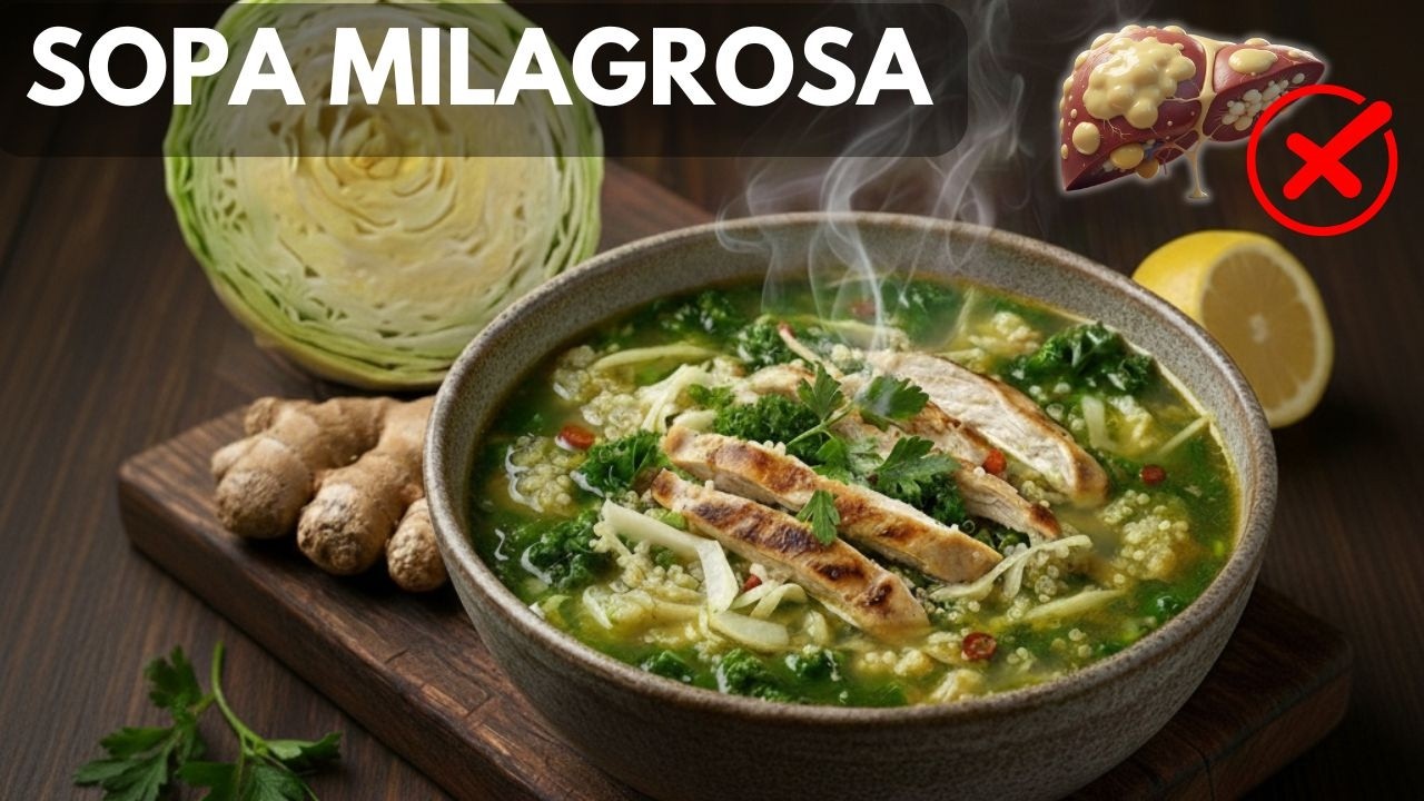 Adíos Hígado Graso, Diabetes, Colesterol. SOPA DE COL Y QUINOA económica P/Comida, Cena, Lunch.