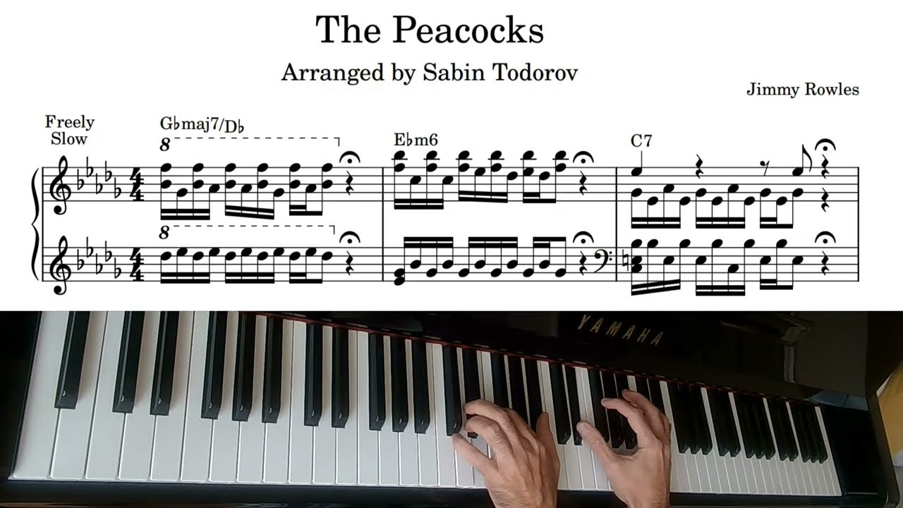 The Peacocks, piano solo, slow ballad, SHEET MUSIC