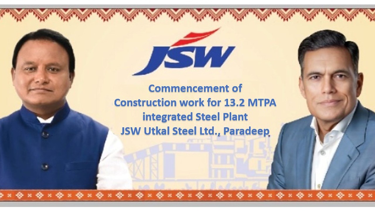 Commencement of Construction work of 13.2MTPA integrated steel plant | JSW Utkal Steel Ltd. Paradeep