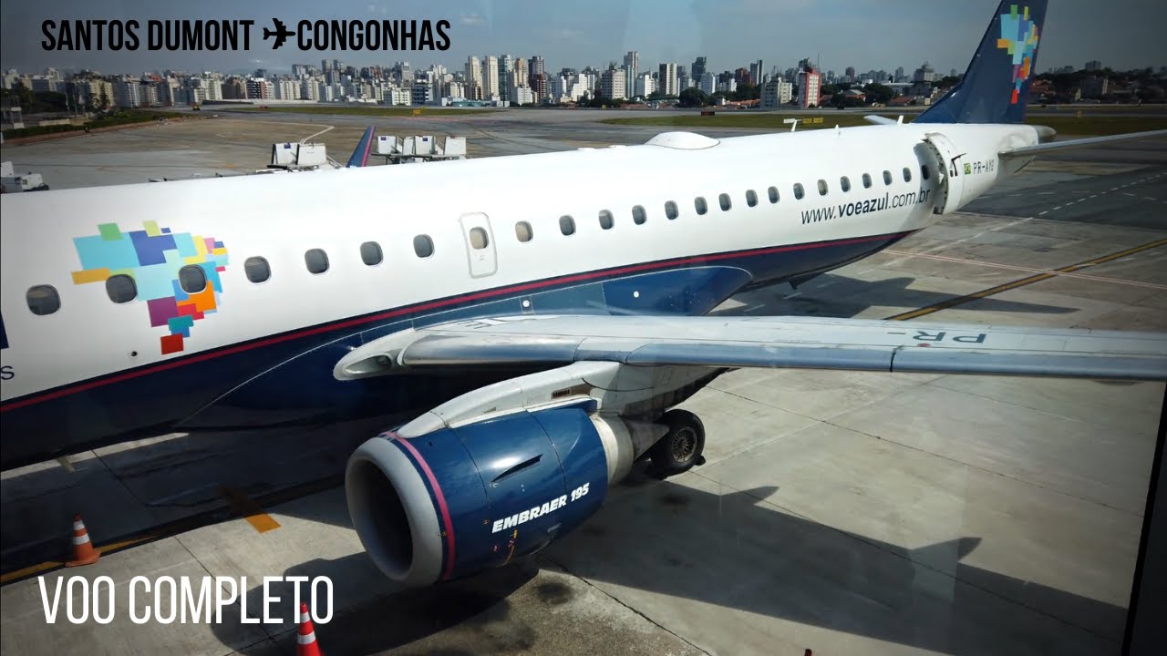Ponte Aérea de AZUL | Voo Completo: Rio de Janeiro SDU ✈ São Paulo CGH | Embraer 195