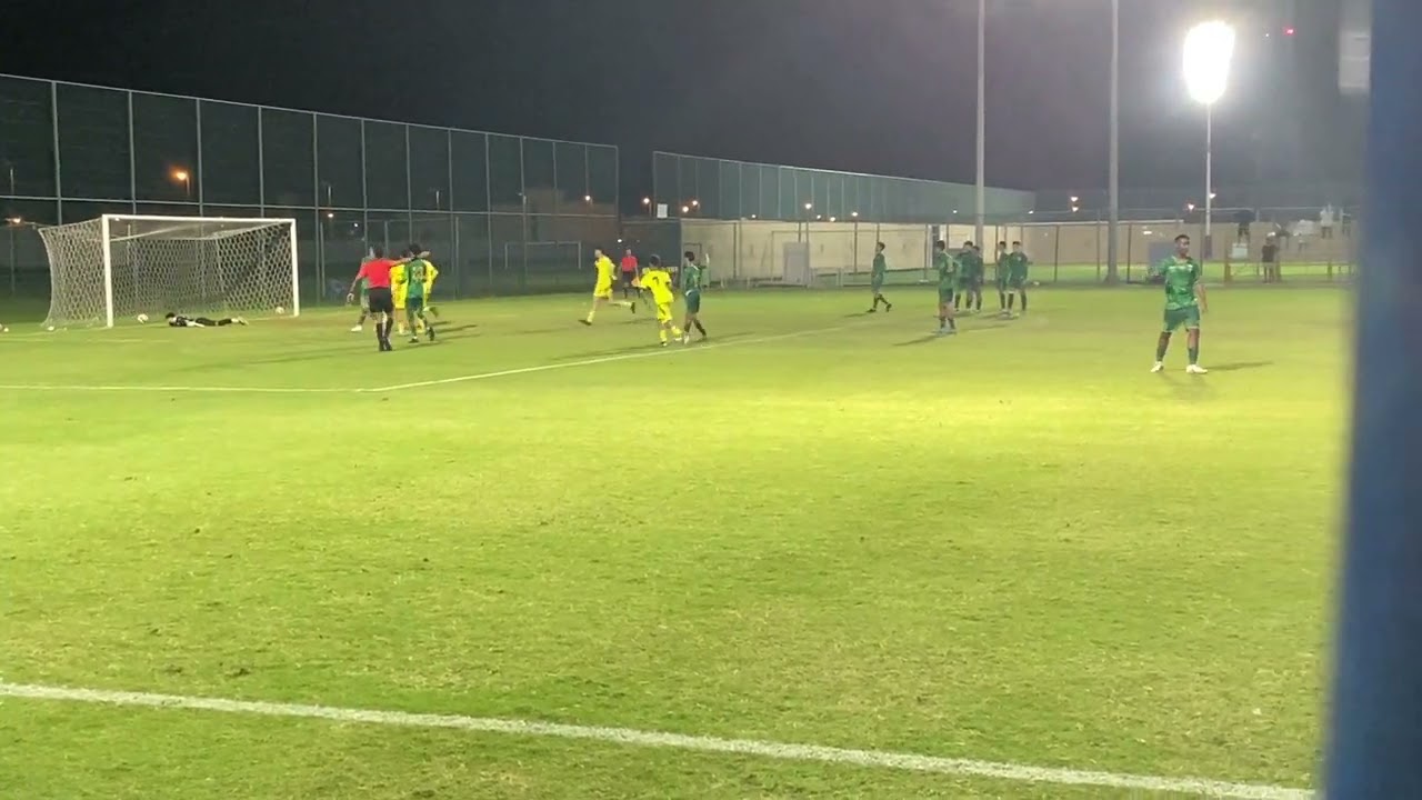 MOHAMED IBRAHIM scores a penalty for Ittihad Kalba U18 vs Orooba U18 in UNDER 18 YEARS LEAGUE UAE