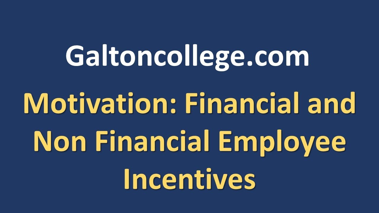 Motivation: Financial and Non Financial Employee Incentives