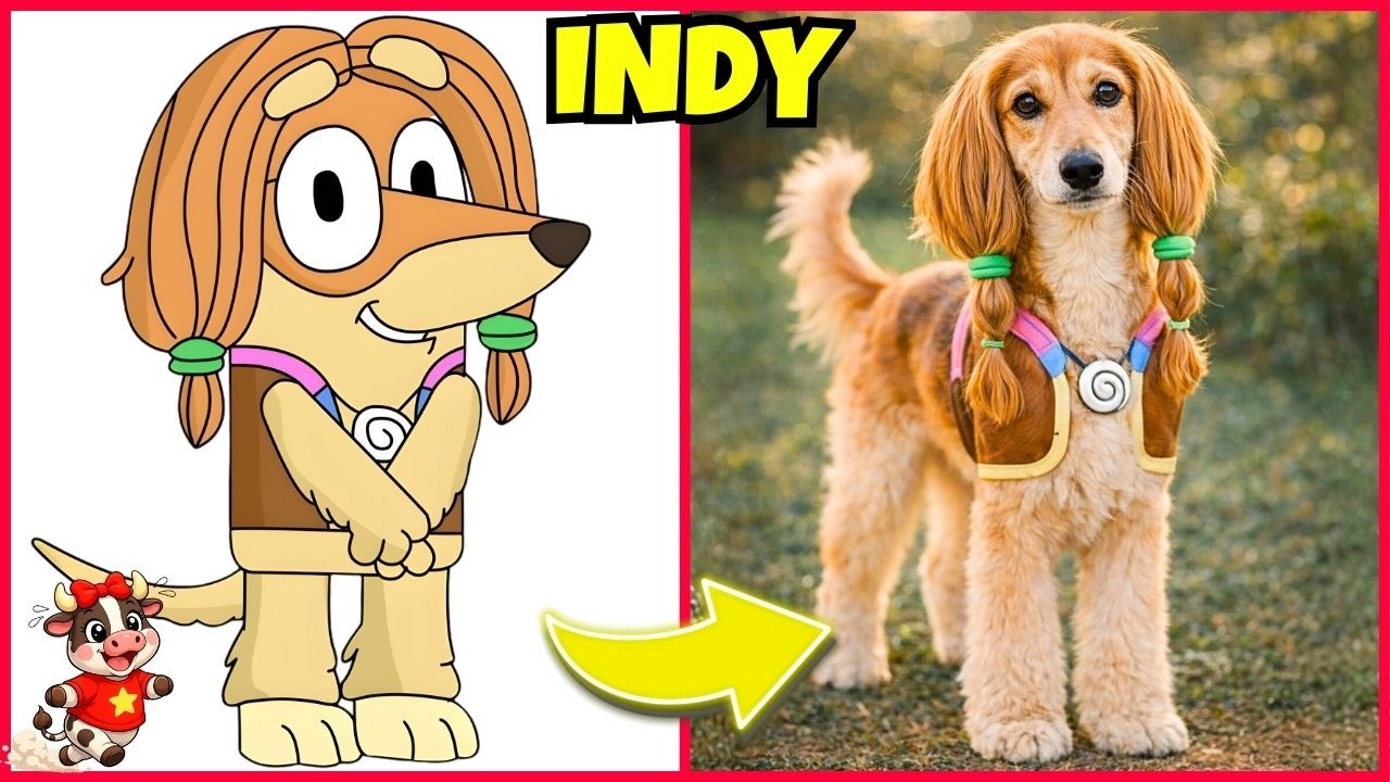 BLUEY en la VIDA REAL🐶😍¡Adivina el PERSONAJE y la VOZ! 🐶Bluey 🦊Bingo 🐺Bandit