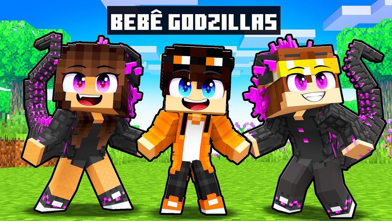 STHAN foi ADOTADO por uma FAMÍLIA de BEBÊS GODZILLAS no Minecraft!