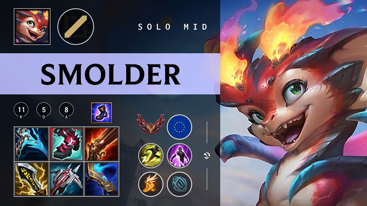 Smolder Mid vs Galio - EUW Grandmaster Patch 26.03