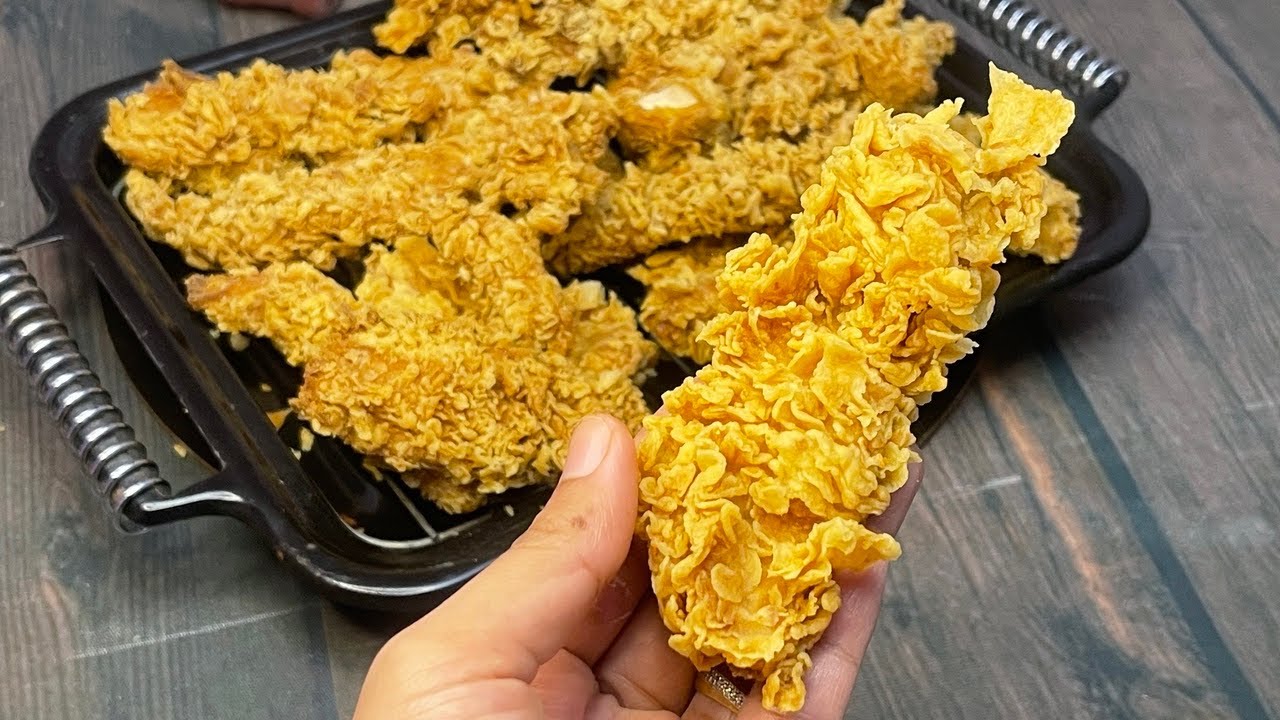 كل أسرار استربس المطاعم الكرسبى بكل احترافية بإمكانيات البيت 🍗