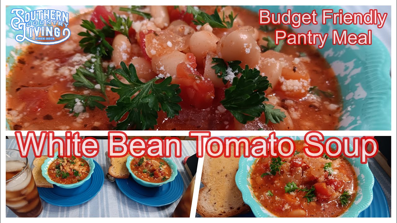 White Bean Tomato Soup  |  Pantry Budget Friendly Easy Delicious Meal