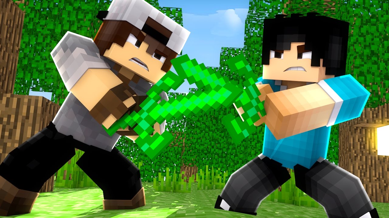 Minecraft: SORTE NO PVP - ESPADA DA FLORESTA!