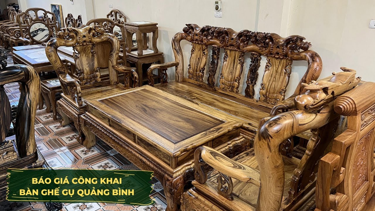 🛑 Hoàn Thiện PU Trần Bàn Ghế Minh Quốc Đào Gỗ Gụ Ta Quảng Bình Đang Trưng Bày  - Đồ Gỗ Quân Nga