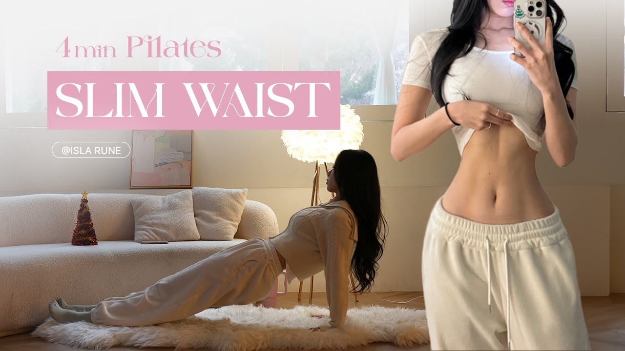 4 MIN TINY WAIST WORKOUT | Daily Pilates for a Slim Waist