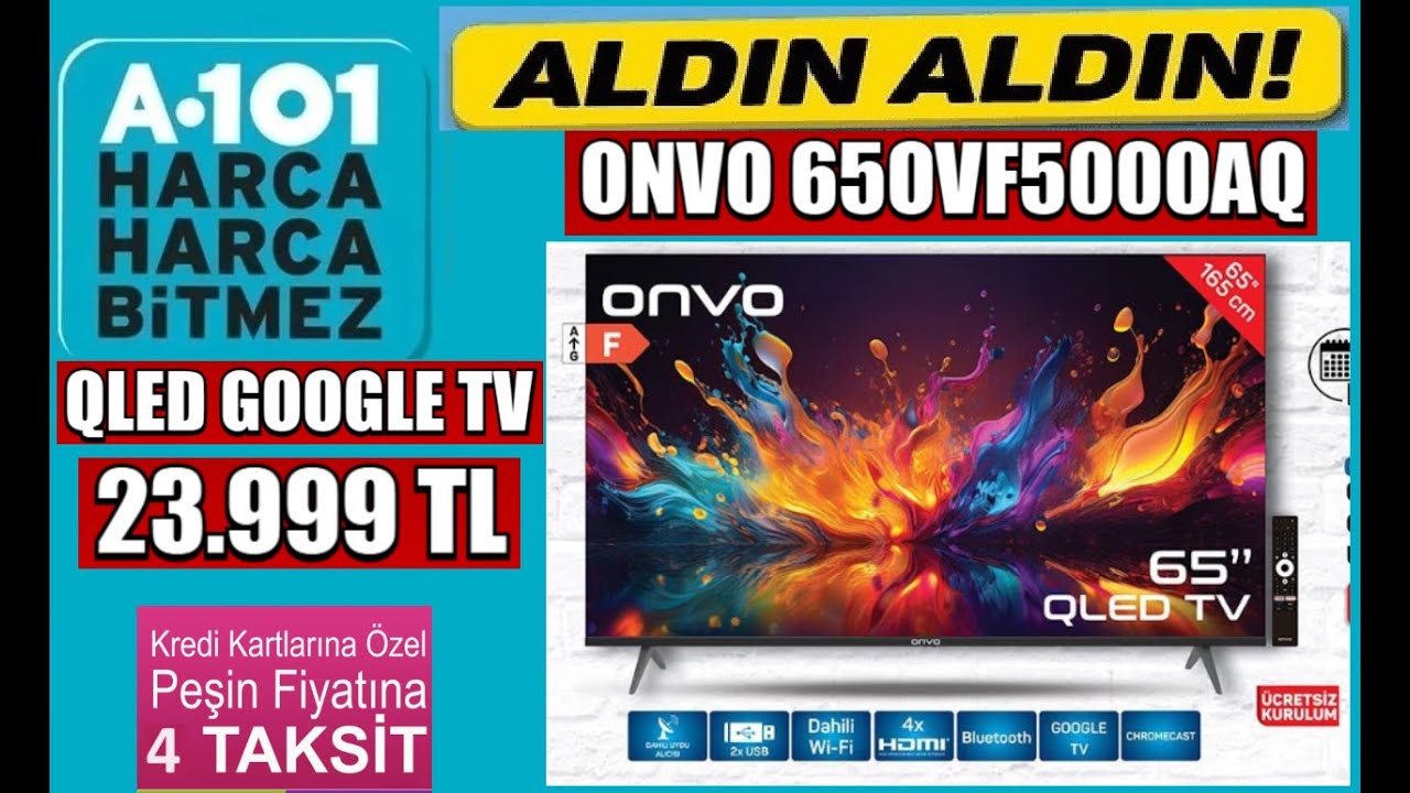 ONVO 65OVF5000AQ 65 İN&Ccedil; 165 EKRAN UYDU ALICILI 4K UHD FRAMLESS QLED GOODLE TV İNCELEME YORUMLAR