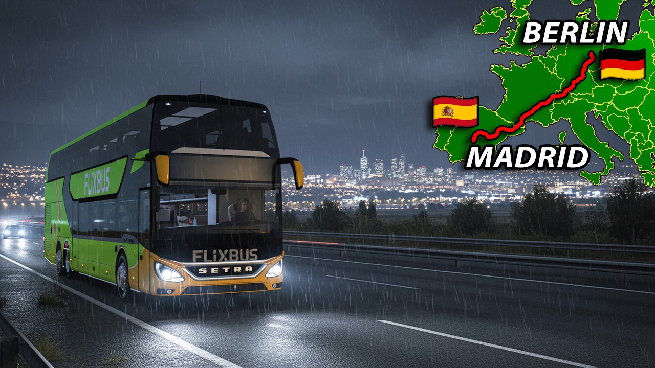 ETS 2 Long Bus Trip From Berlin to Madrid | Euro Truck Simulator 2