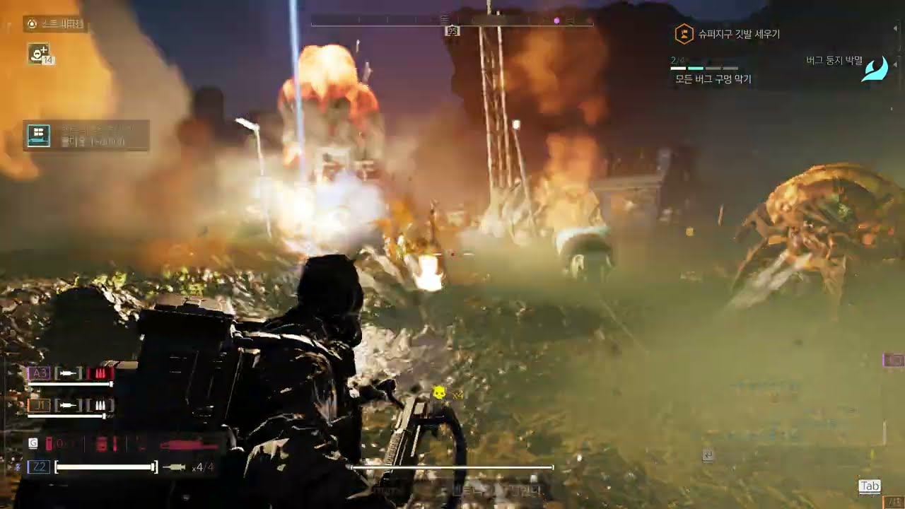 헬다이버즈2 [ Helldivers2 ] 막판 1분남기고 이게 되네 테르미니드 3~7,10단 공방