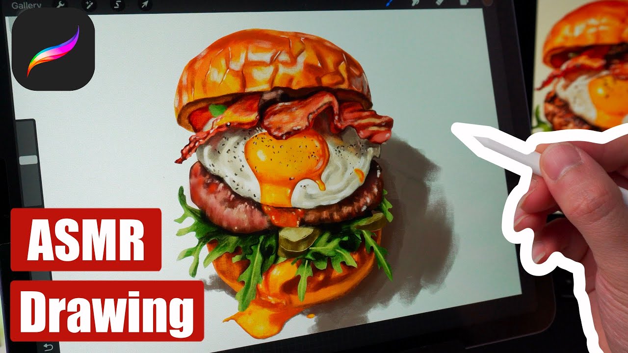 Realistic Hamburger Drawing | Hyper-Realistic Art ASMR