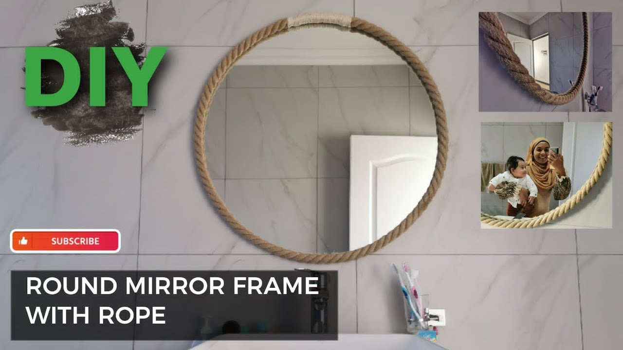 DIY ROUND MIRROR FRAME WITH ROPE