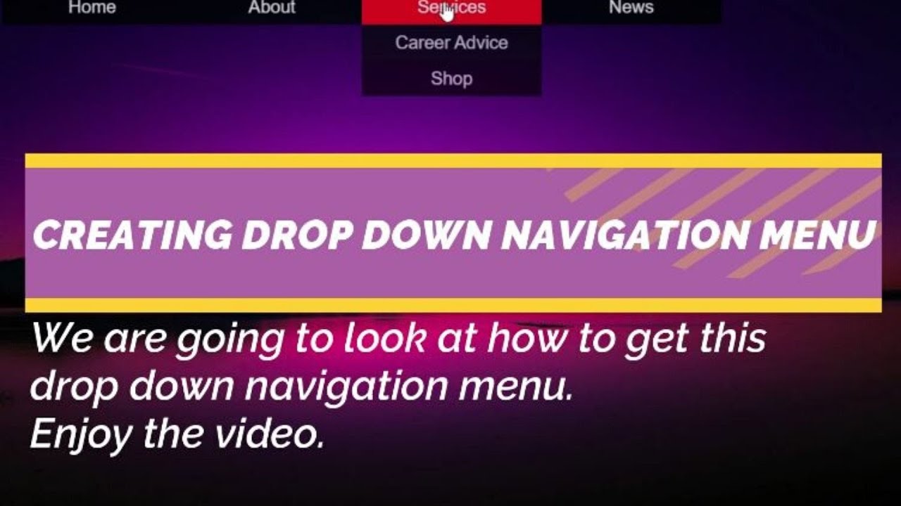 How To Create A Transparent Drop Down Navigation Menu.