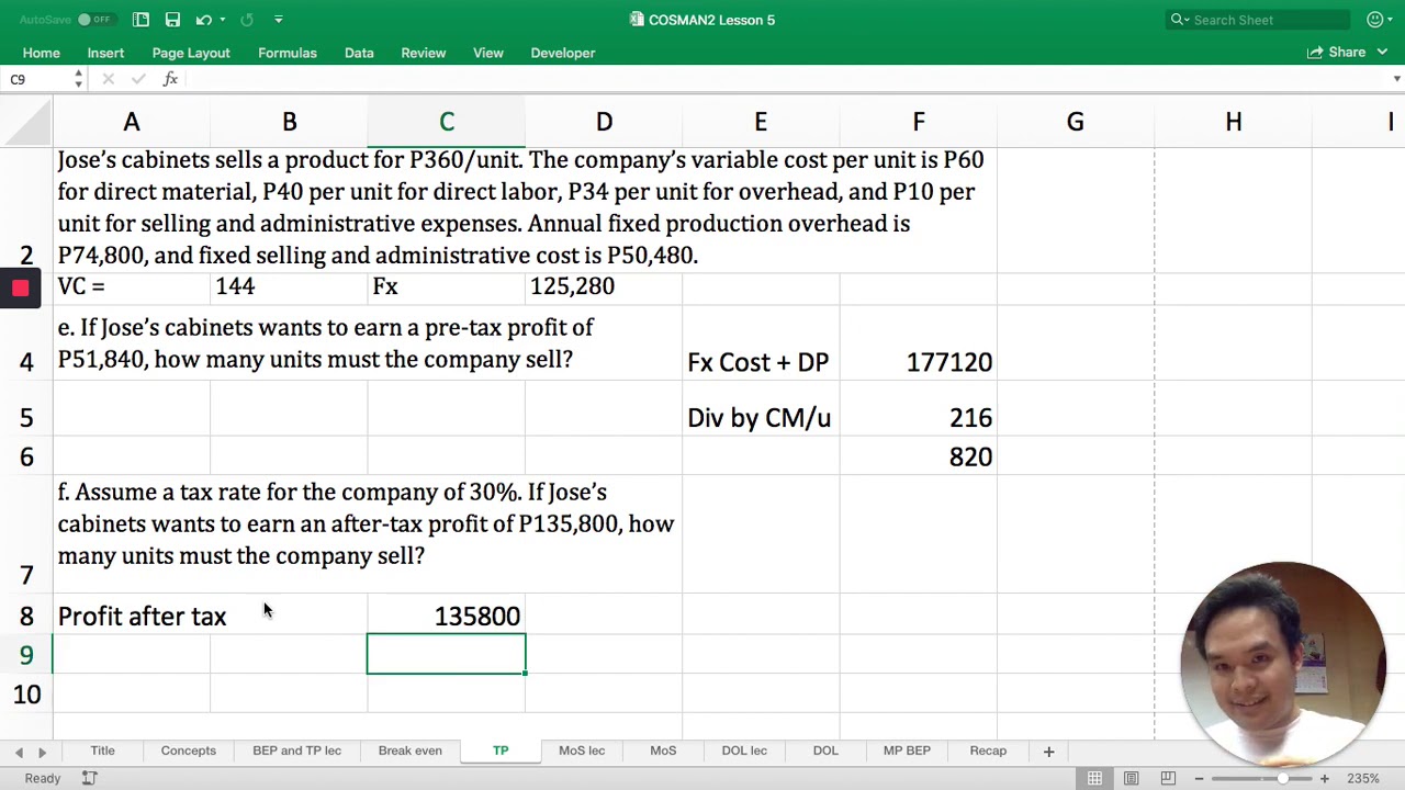 Cost, Volume, Profit Relationships