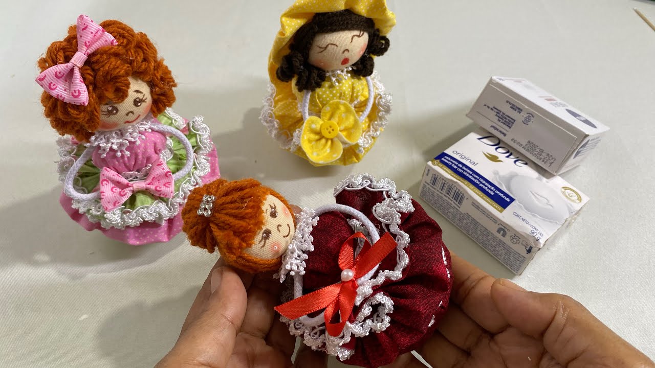 FAÇA com sabonete e retalho lindo artesanato! Tema lembrancinha.