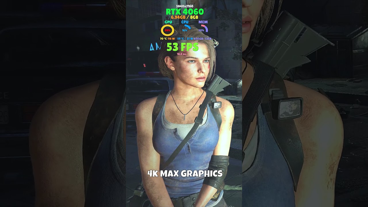 Resident Evil 3 4K Max Graphics FPS - RTX 4060