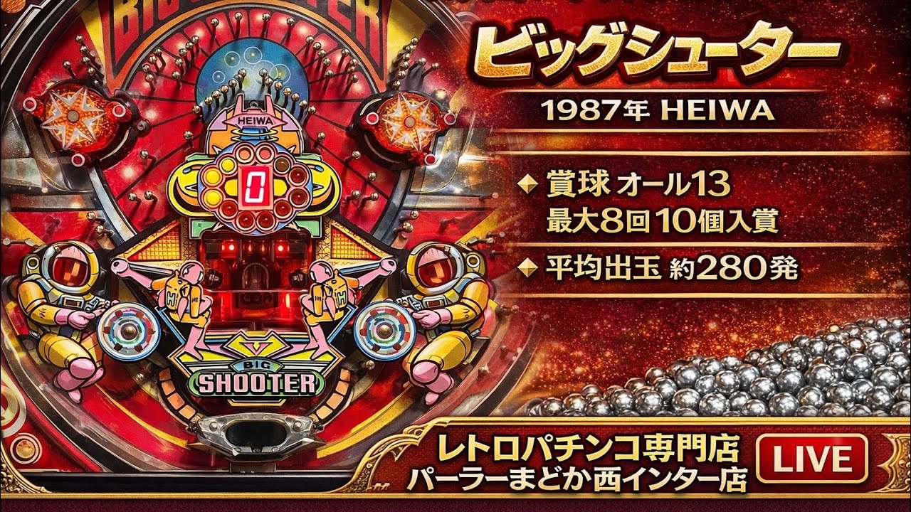 【完走激ムズ】初代ビッグシューター【1987年HEIWA【貯留式羽根の元祖】 #ホビー #レトロパチンコ #羽根モノ 