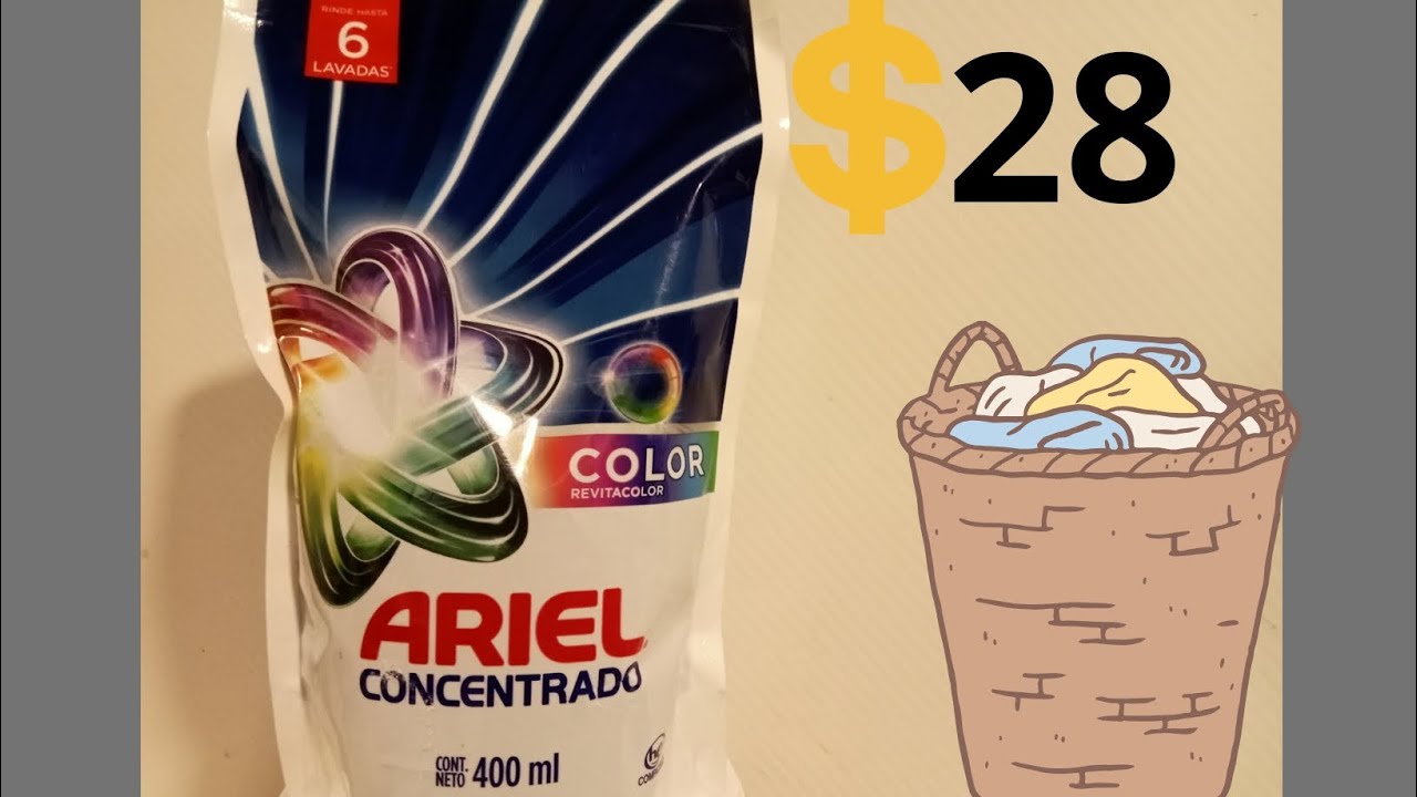 Lavando ropita de trabajo con Ariel Concentrado Revitacolor 400ml 🤔 $28