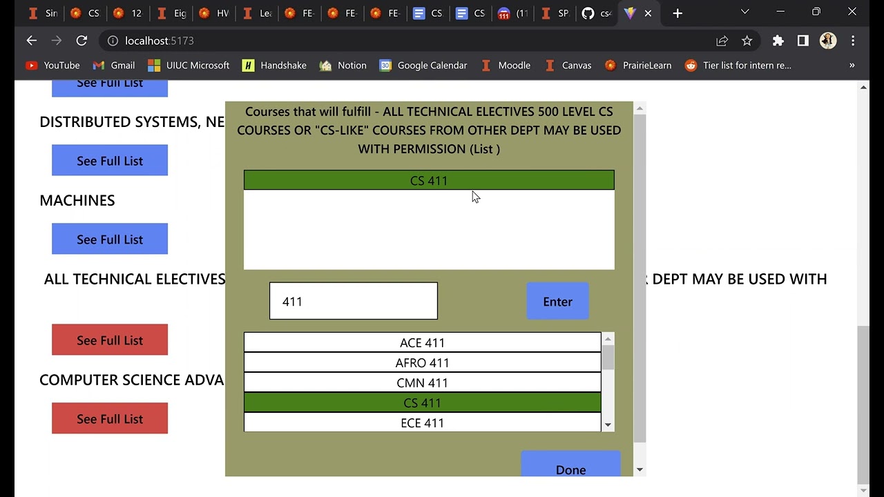 CS411 Stage 6 Video Demo (Team 074): UIUC Schedule Generator