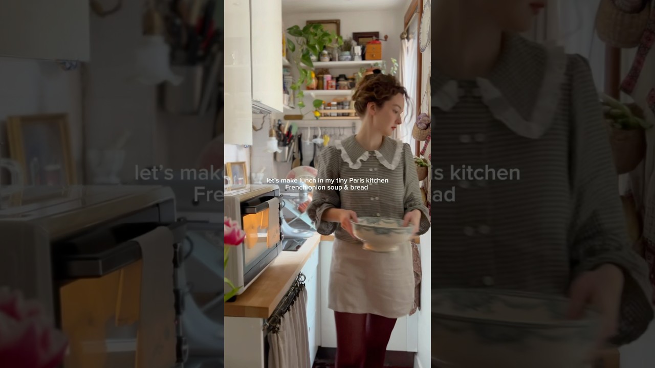 Let&rsquo;s make French onion soup and Prefou bread in my tiny Parisian kitchen #paris #kitchen #cooking