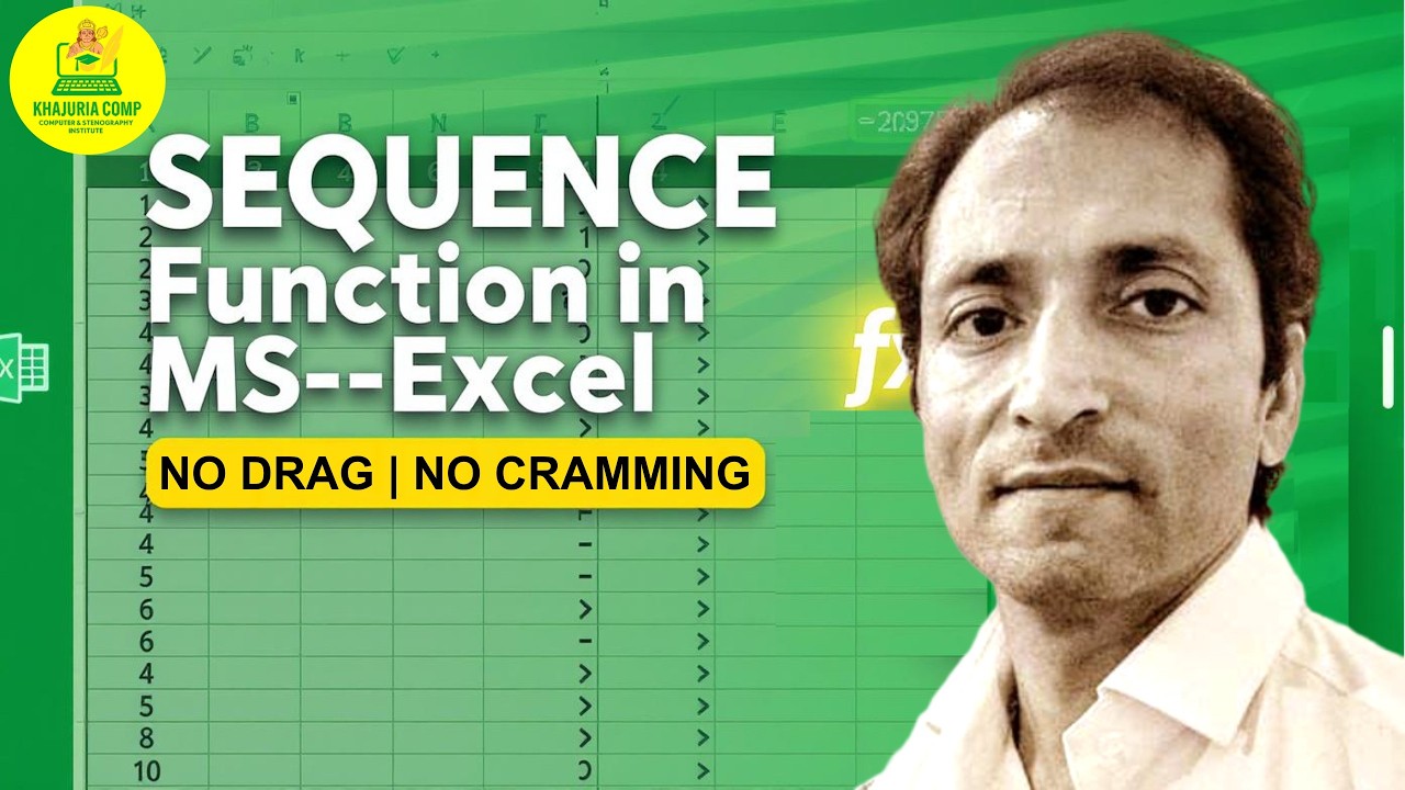 SEQUENCE Formula Function in MS-Excel (Step by Step | No Drag, No Cramming)