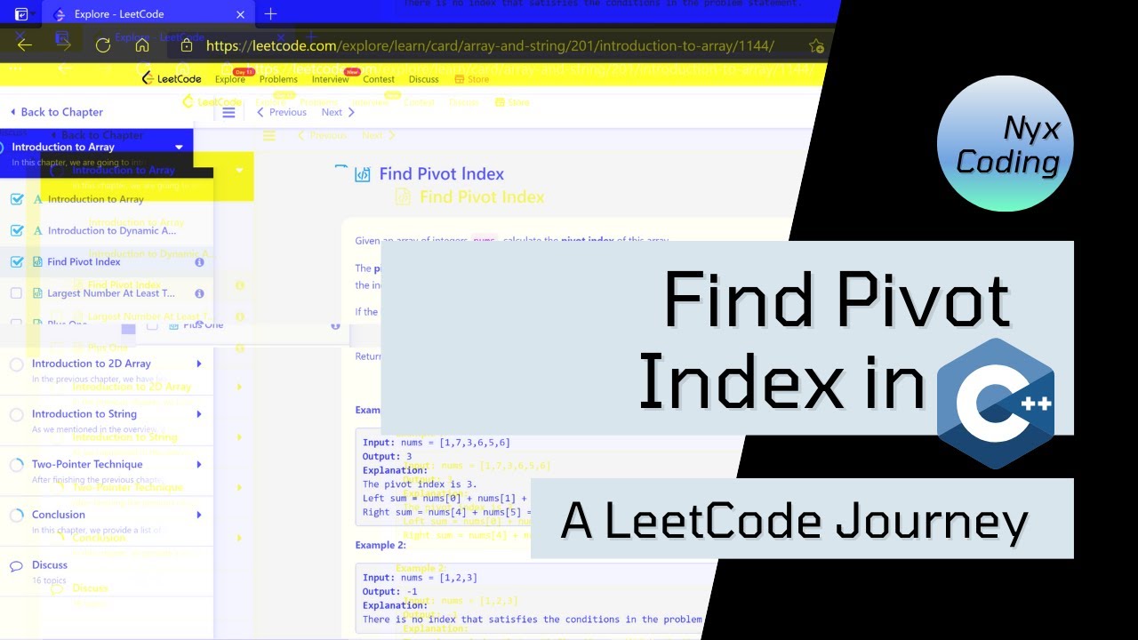 Find Pivot Index in C++ - A LeetCode Journey