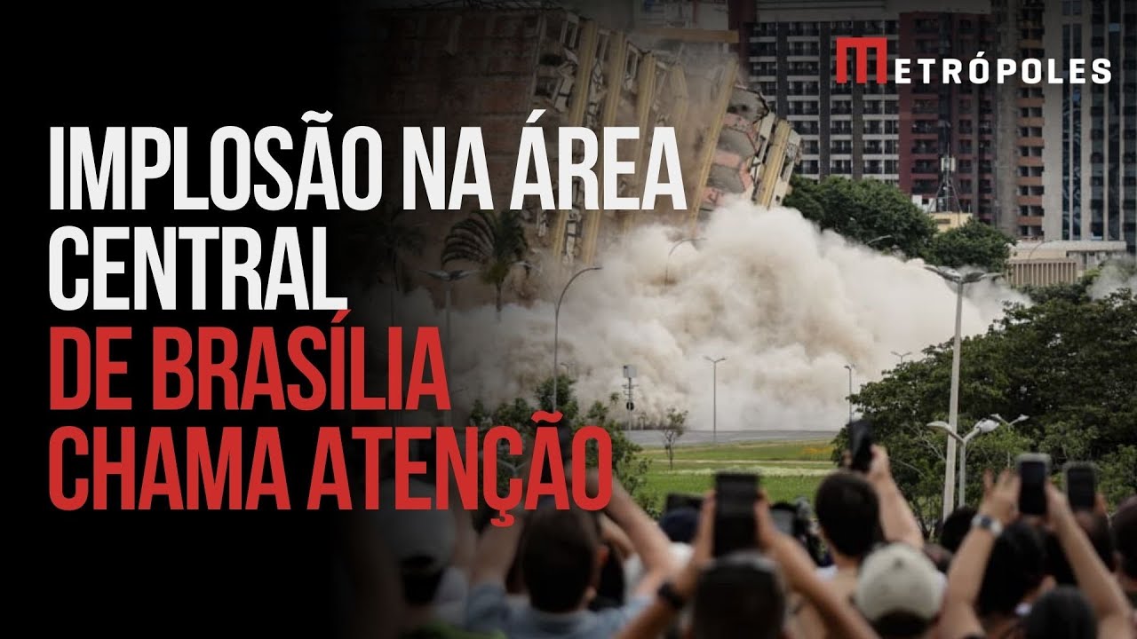 Brasilienses acordam cedo para acompanhar implosão de prédio na área central; veja o momento