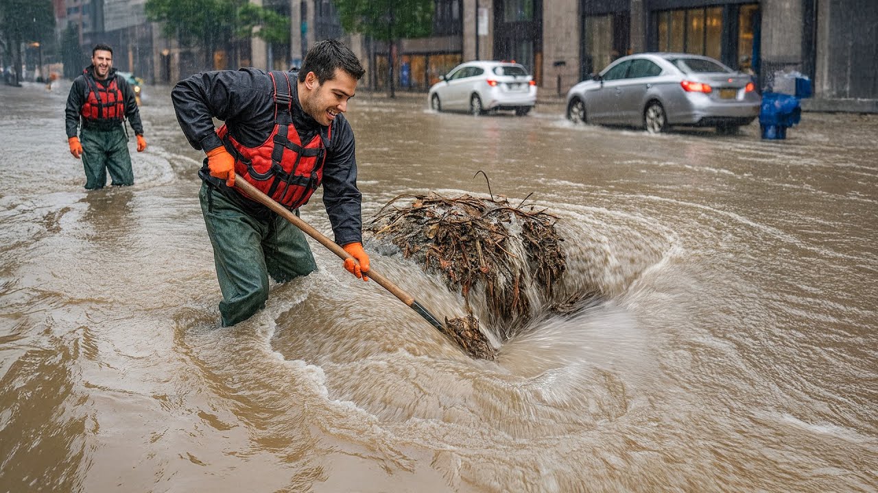 Extreme Drain Rescue After Heavy Rain Flooding