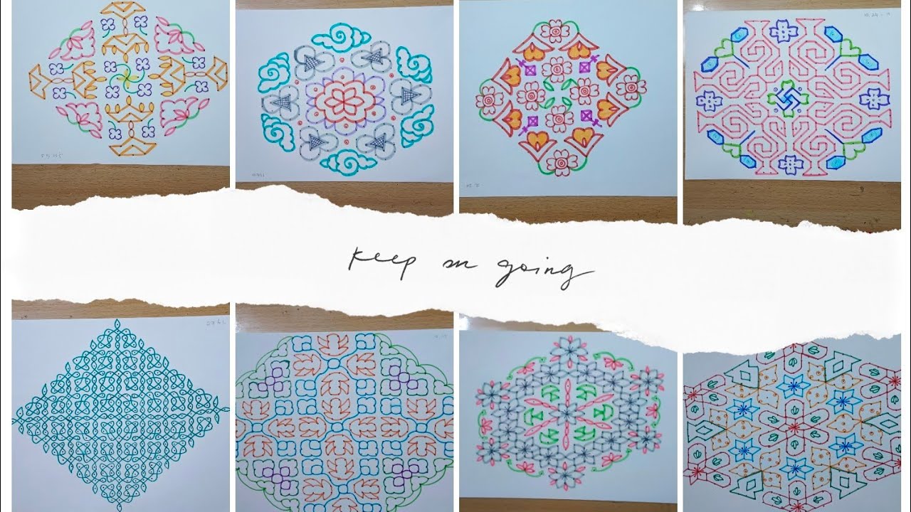 10 pedda muggulu in 40 minutes..big kolam.. simple rangoli..