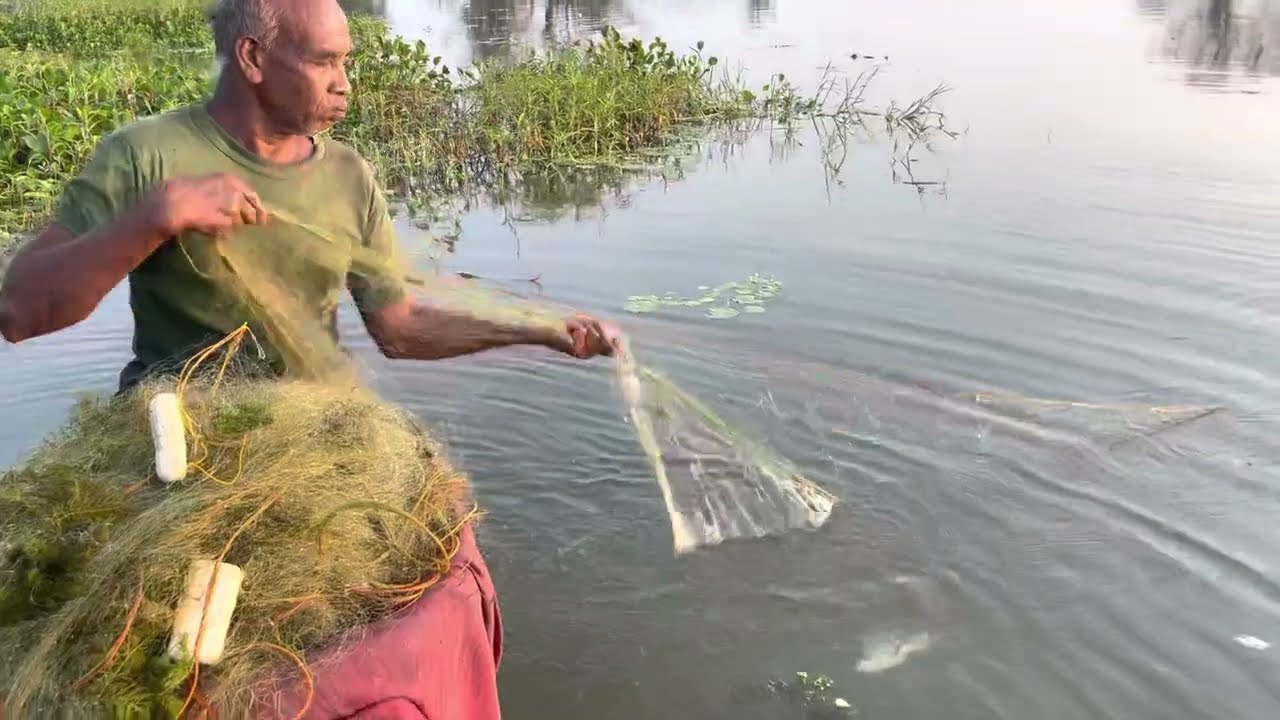 Sri Lankan 🇱🇰net fishing in the lake