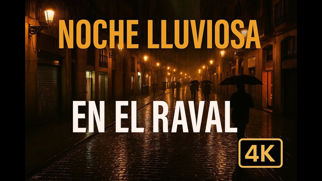 🇪🇸 Noche lluviosa en EL RAVAL (BARCELONA) 🌧️ Paseo 4K. Escapada de 1 dia