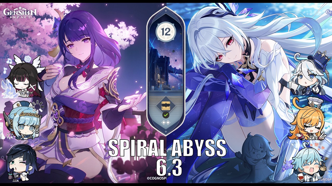 NEW 6.3 Spiral Abyss│ C3R1 Raiden Shogun & C0R1 Skirk │Genshin Impact Luna IV
