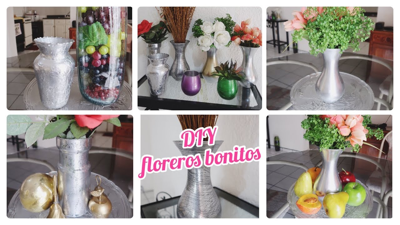 COMO HACER JARRONES ELEGANTES / /IDEAS PARA DECORAR CON JARRONES #diyjarrones