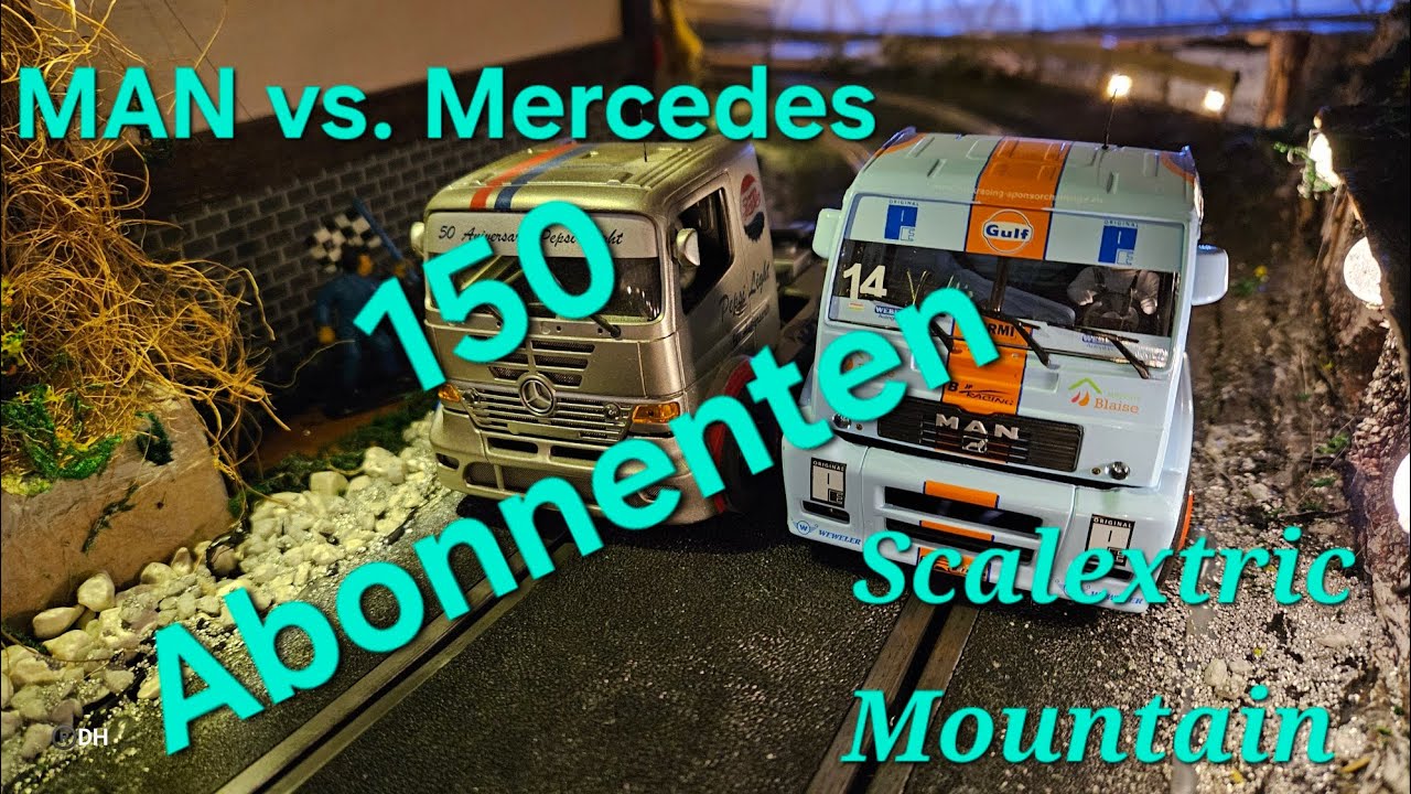 MAN TR1400 *Gulf* vs. Mercedes Benz Truck *Pepsi Light* Scalextric Mountain @ 2026-01-01 150 Abos