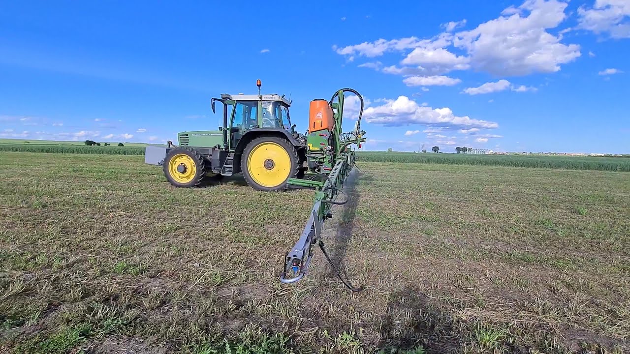 Amazone UF 1201 & Fendt 514C prskanje Spraying the field with an Amazon new sprayer