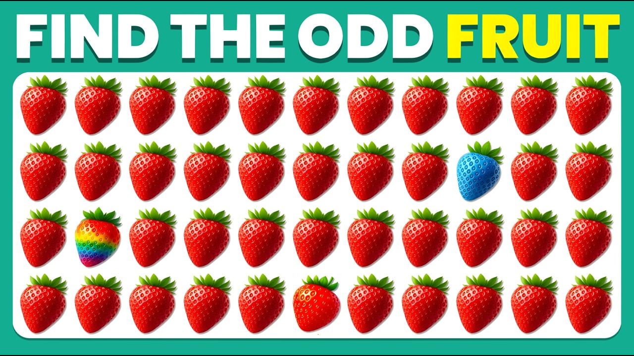 🍓🥝🍌 Find the ODD One Out - Fruit Edition | Easy, Medium, Hard - 25 Ultimate Levels