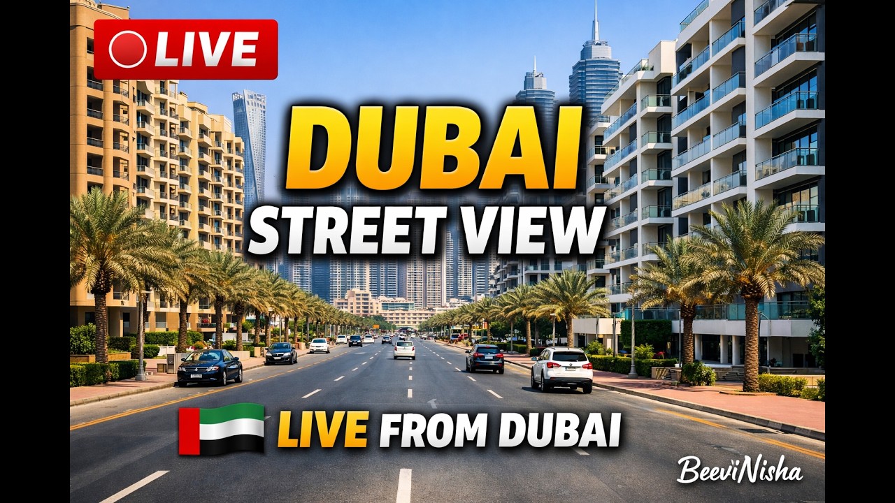 LIVE Dubai Street View 🇦🇪 | Residential Area Camera View | Beevinisha Channel
