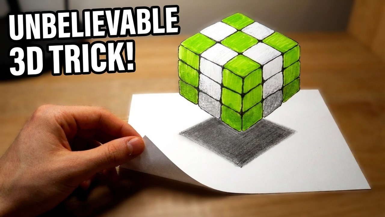 Draw a Floating 3D Cube | Optical Illusion Trick Art